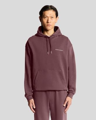 Lyle & Scott Script Brushback Pullover Hoodie in Dusky Maroon at Nordstrom, Size X-Large