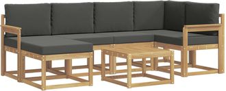 vidaXL Conjunto De Sof&aacute;s De Exterior 7 Uds. Blanco Y Antracita Vidaxl