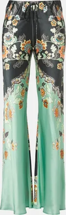 Roberto Cavalli Floral silk satin flared pants