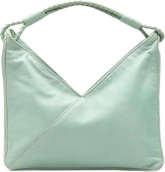 Bottega Veneta Pre-owned Shoulder Bags, female, Green, Size: ONE SIZE Pre-owned Nappa Leather Shoulder Bag