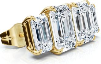 Pompeii3 1 1/2Ct Emerald Cut Toi et Moi Diamond Earrings 14k Gold Lab Grown