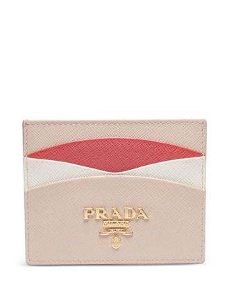 Prada 2020s logo-plaque card holder - Neutrals