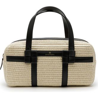 La Portegna Bibi Jute Bag With Shoulder Strap And Iconic Knots in White at Nordstrom