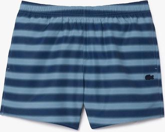 Lacoste Mens Striped Swim Trunks - Blue - Size: 35/34/32