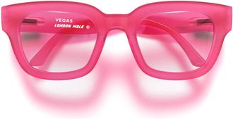 London Mole Vegas fashion glasses | Zeros with clear lenses | Cool oversized square/rectangular/trapezoidal shaped frames | Mens Womens Unisex | Spring hinges