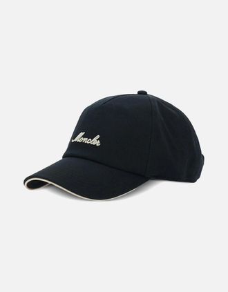 Moncler Mens SIGNATURE LOGO CAP - Black - Size: OS