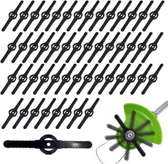 OEM Paquete De 50 Cuchillas Para Desbrozadora - Cuchillas De Pl&aacute;stico Para Cortac&eacute;sped - Cuchillas De Repuesto Para Jard&iacute;n - Cuchillas Negras L