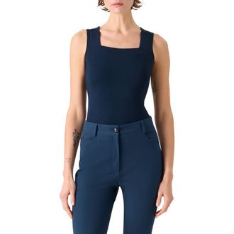Akris Sleeveless Modal Stretch Jersey Top in Dark Blue at Nordstrom, Size 12