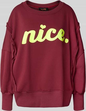 Miss Goodlife Relaxed Fit Sweatshirt mit Statement-Print und Rundhalsausschnitt in Bordeaux, Größe XL