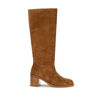 Stuart Weitzman Brown Calf Leather Bos Taurus High Heel Womens Boots