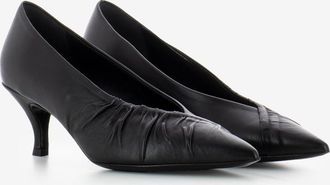 Stimm Décolleté arricciata nappa nero