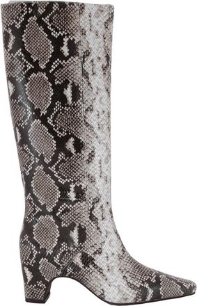 St.Agni Python Print Leather High Boots, Brand Size 36 ( US Size 6 )