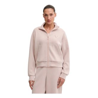 Guess Olympe Zip-through Sweatshirt - Dames - Sweatshirts & Hoodies - Roze - Maat: L Modal