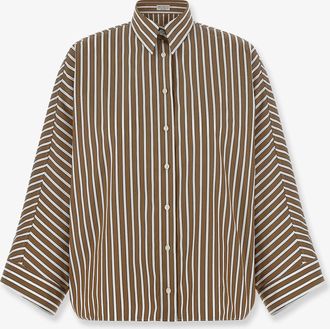 Brunello Cucinelli Camicia in cotone a righe - BRUNELLO CUCINELLI - gender_Woman
