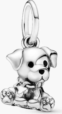 Pandora Labrador Dog Silver Dangle With Black Enamel