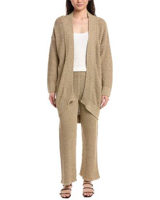 Eleventy Open Knit Linen-Blend Cardigan