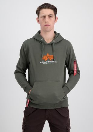 Alpha Industries Hoodie ALPHA INDUSTRIES Basic Hoodie BL Rubber, Herren, Gr. S, gr&uuml;n (schwarz olive), Obermaterial: 80% Baumwolle, 20% Polyester, regular fit, Sweatshi