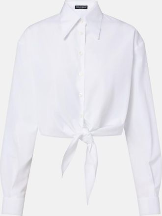 Dolce & Gabbana Cropped cotton poplin shirt