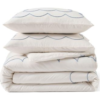 Peri Home Daydream Scallop Duvet Cover & Pillow Shams Set in Ivory at Nordstrom, Size Full