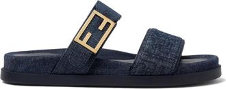 Fendi Sliders, female, Blue, Size: 7 1/2 US Feel