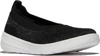 FitFlop Super Q Knit Ballet Flats in Black/silvereen at Nordstrom, Size 7.5