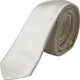 Dolce & Gabbana Mens Slim Necktie Elegant Design - Ivory