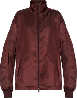 Yohji Yamamoto Satin Gradient 3-Stripes Track Top - Dames - Vesten met rits - Rood - XS - Satijn - Hoodies & sweatvesten