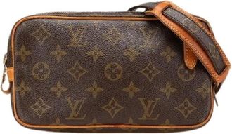 Louis Vuitton Pre-owned Cross Body Bags, female, Brown, Size: ONE SIZE Pre-owned Pochette Marly Bandouliere Monogram Shoulder Bag