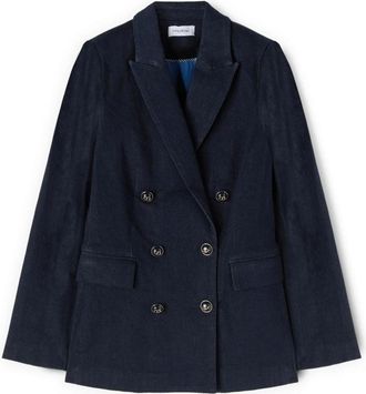 Motivi Dubbelrijige spijkerblazer - Dames - Blazers - Blauw - 2XS - Katoen - Jassen