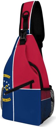 Generic State Flag Of Carolina Mens Shoulder Bags Sling Crossbody Backpack Travel Hiking Chest Bag with Small Side 38x20cm
