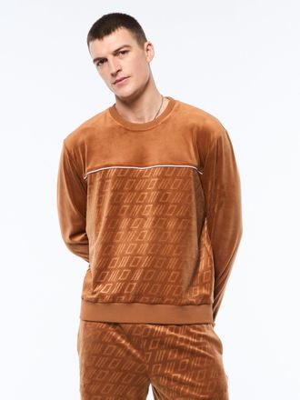 Sergio Tacchini Bandiera Debossed Velour Crewneck