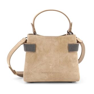 Brunello Cucinelli Suede Bucket Bag - female - Brunello Cucinelli - Bucket Bags - Beige - ONE SIZE - Bags
