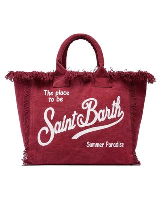 MC2 Saint Barth Fringed Cotton Canvas Tote Bag by Mc2 Saint Barth