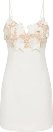 Rebecca Vallance Parrish mini-jurk met bloemenkant - Wit