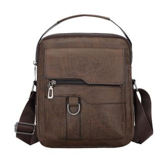 Generic Compatible For Mens Crossbody Bags Business Flap Solid Messenger Bag(G)