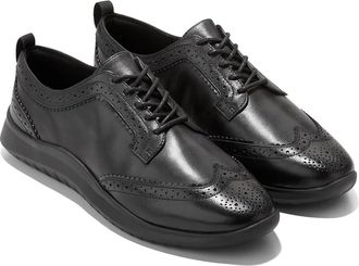 Cole Haan Zerogrand Meritt Wing Tip Oxford Womens Flat Shoes Black/Black : 10.5 B - Medium, Synthetic