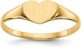Diamond2Deal 14k Yellow Gold Closed Back Heart Signet Ring