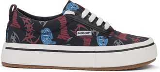 AMBUSH RED VULCANIZED LACE UP CANVAS SNEAKERS