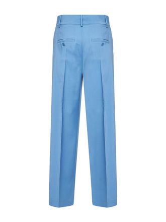 Max Mara Womens Light Blue Palazzo Trousers Virgin Wool