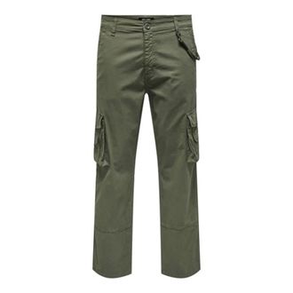 Only & Sons Only & Sons, Broeken, Heren, Groen, W32, Cargo broek voor mannen
