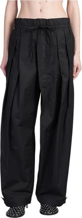 Jil Sander Verstelbare Tablillas Broek - Dames - Wijde Broeken - Zwart - L - Broeken