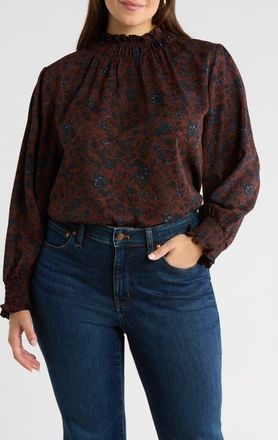 Sugarlips Kalida Ruffle Collar Top in Chocolate at Nordstrom, Size 3X