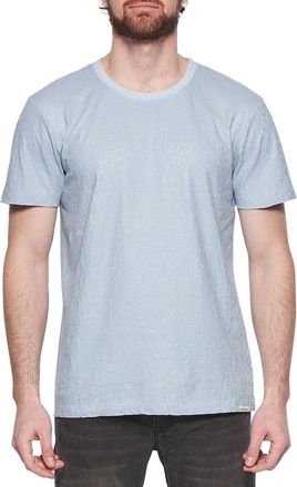 Eleven Paris Elevenparis Mens Crackle Cotton T-Shirt Blue Size X-Large