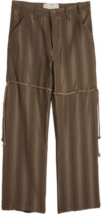 Song for the Mute chain-lace wide-leg trousers - men - Polyester - 50 - Brown