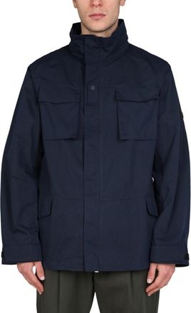 Lardini Navy Blue Solid Jackets