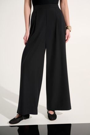 Joseph Ribkoff Stretch Woven Pull-On Wide Leg Pants in Black at Nordstrom, Size Large 30