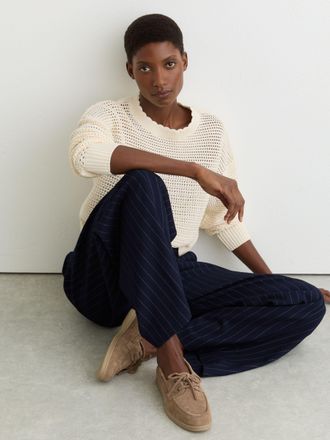 Reiss Taupe Suede Flat Boat Shoes, X09