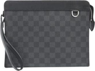 Louis Vuitton Pre-owned Clutches, male, Gray, Size: ONE SIZE Pre-owned Damier Graphite Handbag