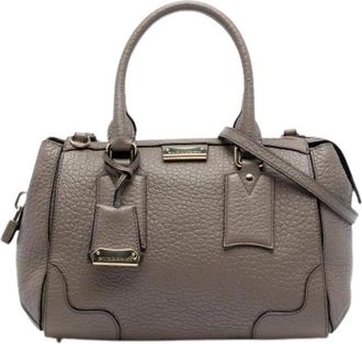 Burberry Pre-owned Handbags, female, Gray, Size: ONE SIZE Pre-owned Satchel