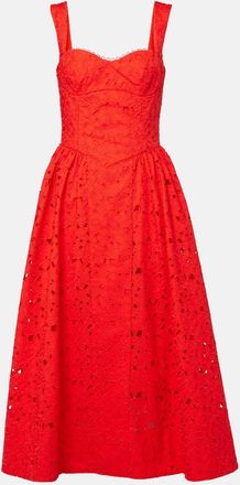 Rebecca Vallance Abito midi Blaire in pizzo di cotone